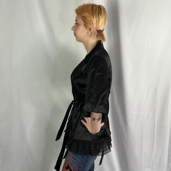 Vintage Abria black satin belted blazer - Picture 10 of 13